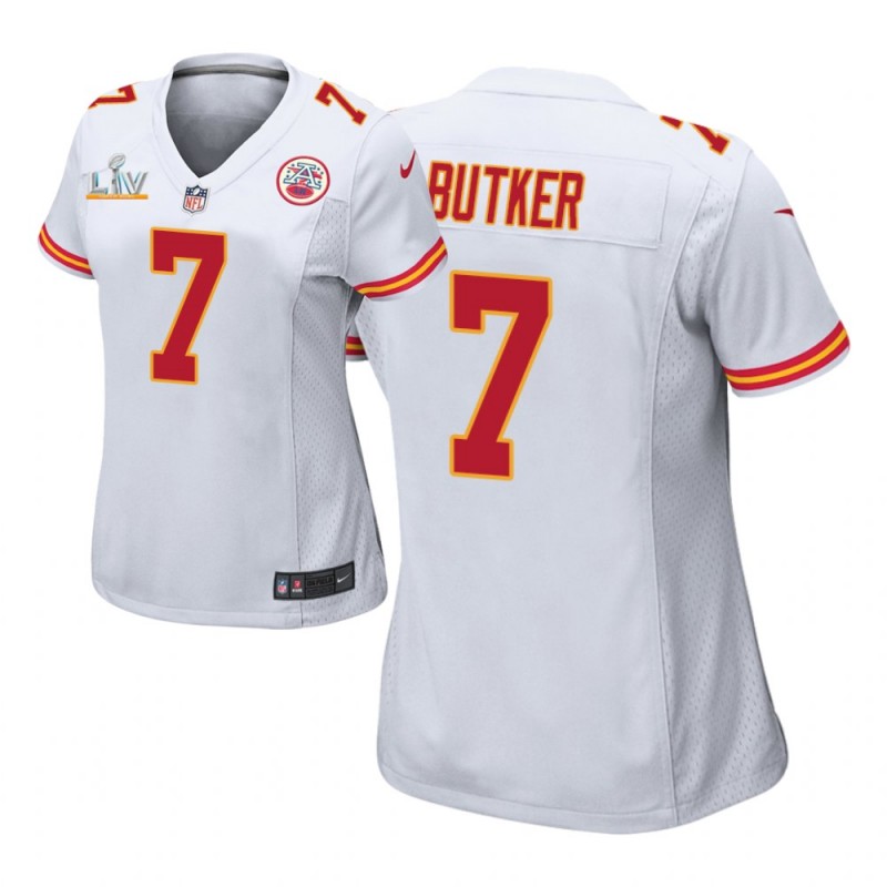 Women’S Kansas City Chiefs #7 Harrison Butker White Super Bowl Lv Game Jersey