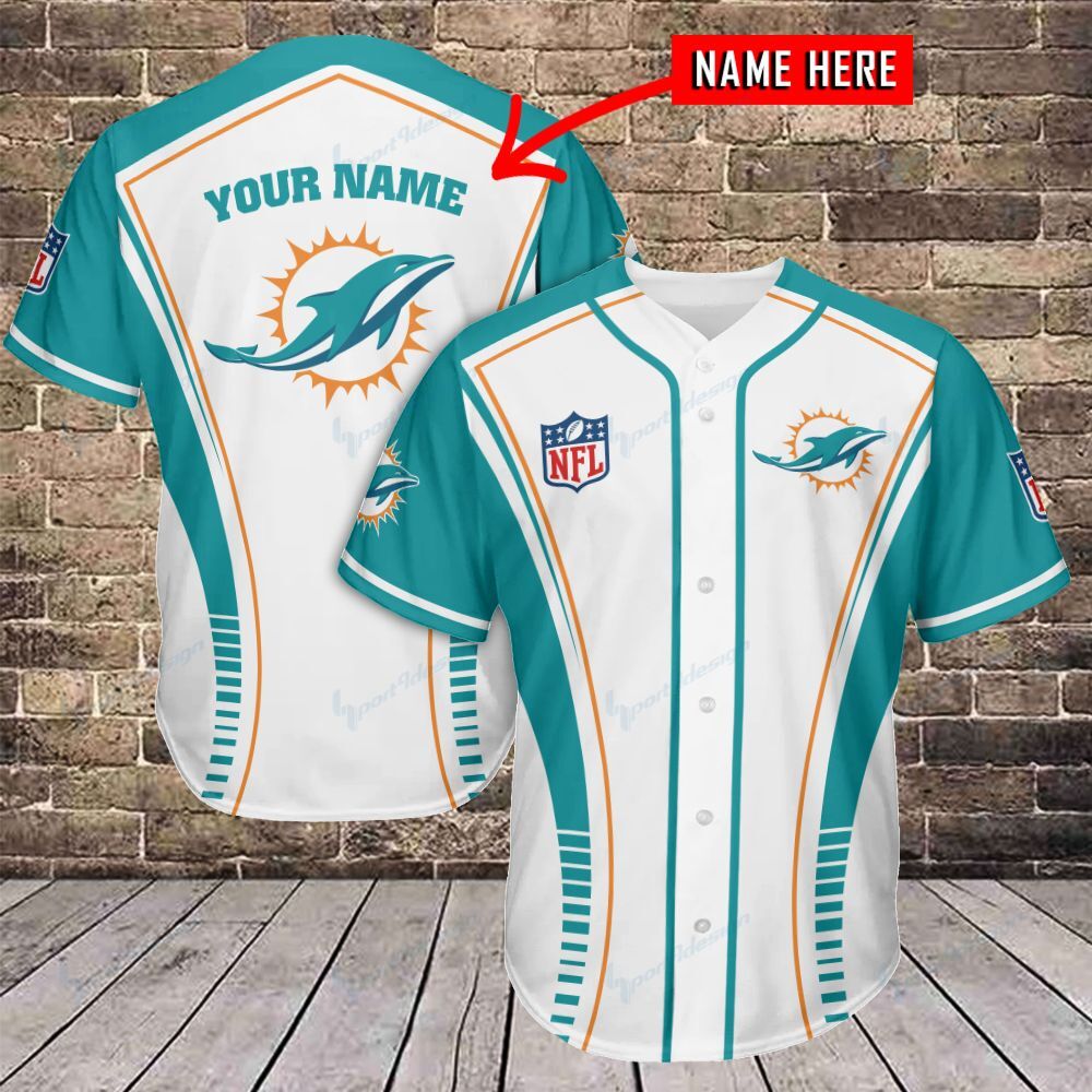 Miami Dolphins Personalized Baseball Jersey 457