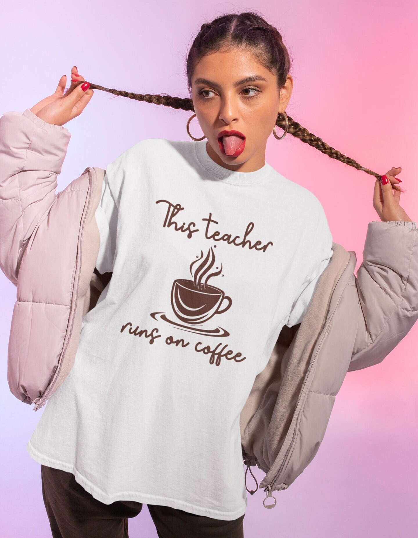 This Teacher Runs On Coffee Shirt -Teacher Shirt,Funny Teacher Shirts,Funny Teacher Gifts,Teacher Life Shirt,Teacher Life Sweatshirt Fashion24H Vibe