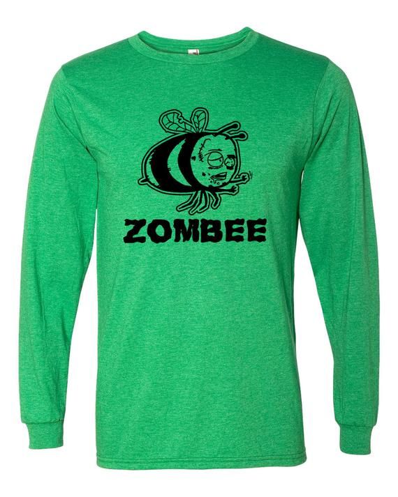 Clearance Final Sale Mens Long Sleeve Halloween Shirt Funny Halloween T Shirt Zombee Tshirt Horror Tee Printed On Anvil Livingtee