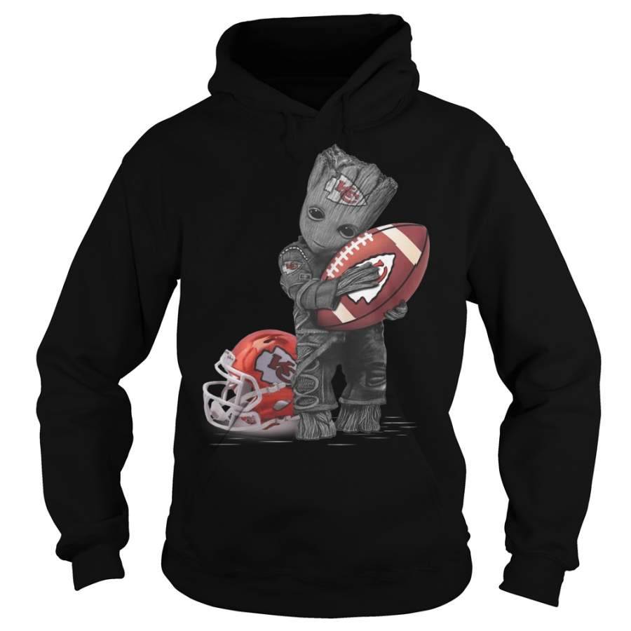 Baby Groot hug Kansas City Chiefs Football Hoodie