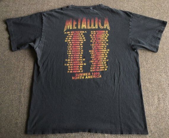 Vintage Metallica 1998 Summer Tour North America Black 90S Shirt