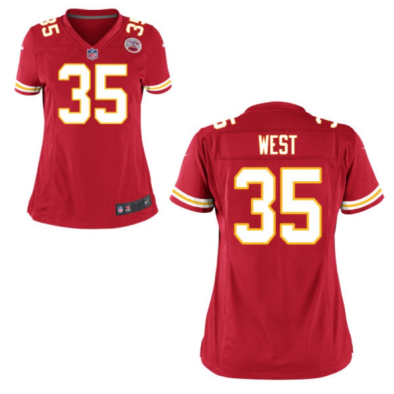 Women Kansas City Chiefs #35 Charcandrick West Red Game Jersey