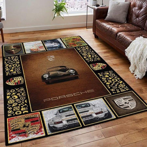 porsche fan living room rug