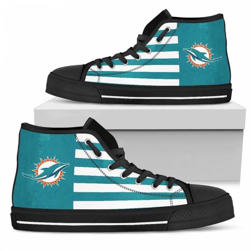 American Flag Miami Dolphins High Top Shoes #636