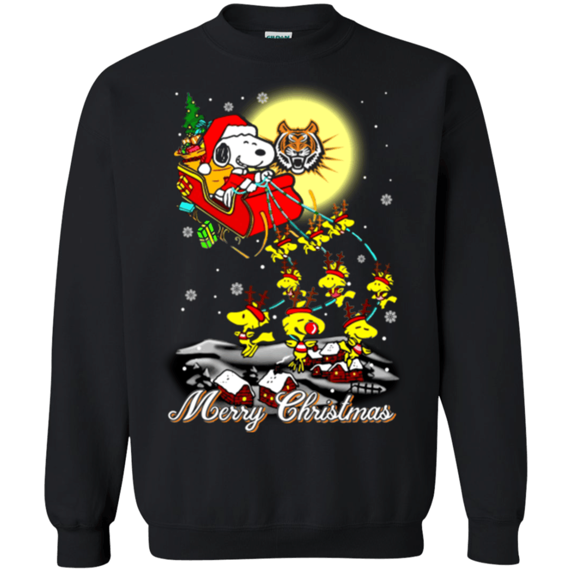 Awesome Idaho State Bengals Snoopy Ugly Christmas Sweater 2023S Santa Claus With Sleigh Sweatshirts