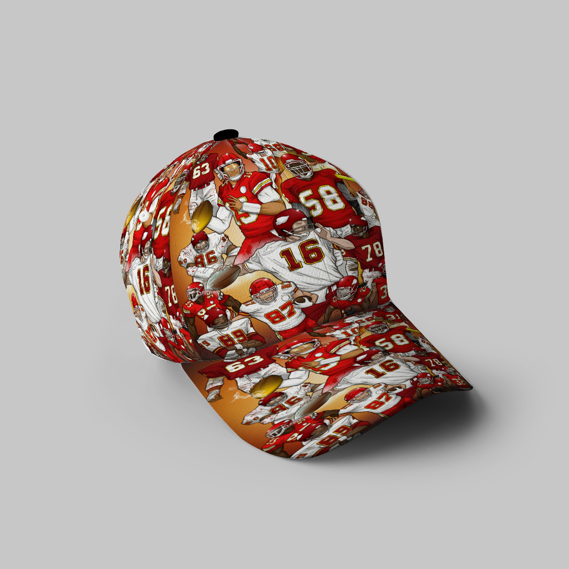 Kansas City Chiefs Team V12 3D Printing Baseball Cap Classic Hat