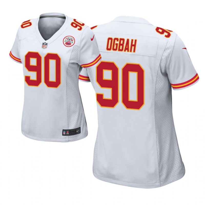 Kansas City Chiefs #90 Emmanuel Ogbah White Women’S Game Jersey