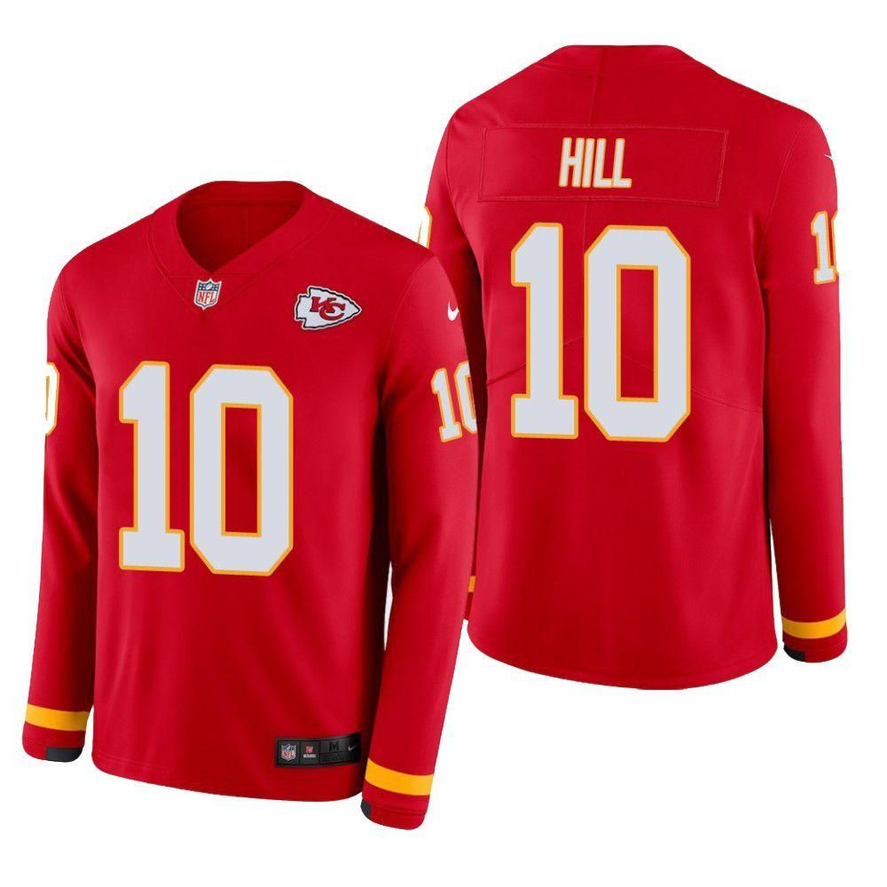 Kansas City Chiefs Tyreek Hill Therma Long Sleeve Jersey Red