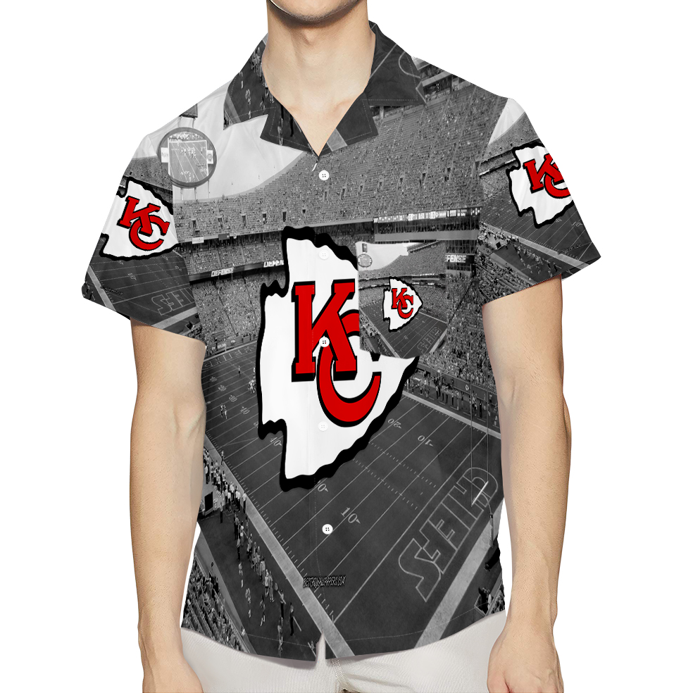 Kansas City Chiefs Arrowhead Stadium 3D All Over Print Summer Beach Hawaiian Shirt With Pocket