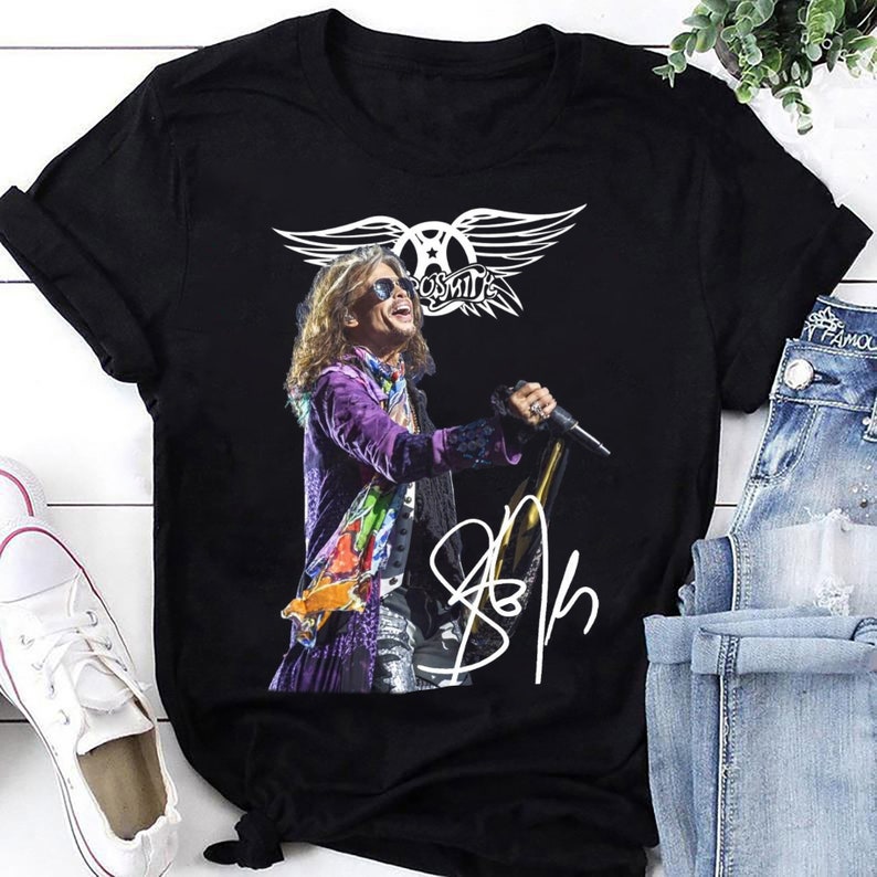 Aerosmith Steven Tyler Signature T-Shirt, Steven Tyler Shirt Fan Gifts, Aerosmith Shirt, Steven Tyler Vintage Shirt, Aerosmith Tour Shirt