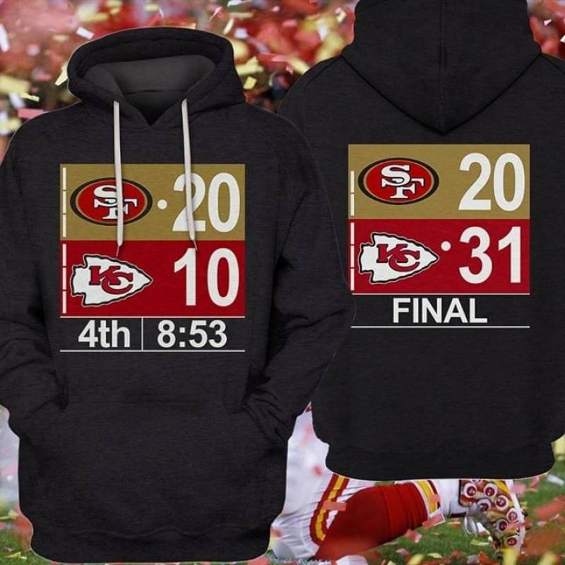 Kansas City Chiefs Vs San Francisco 49Ers 4Th Final Best Gifts For Sport Lovers Black Unisex Hoodie S-5Xl