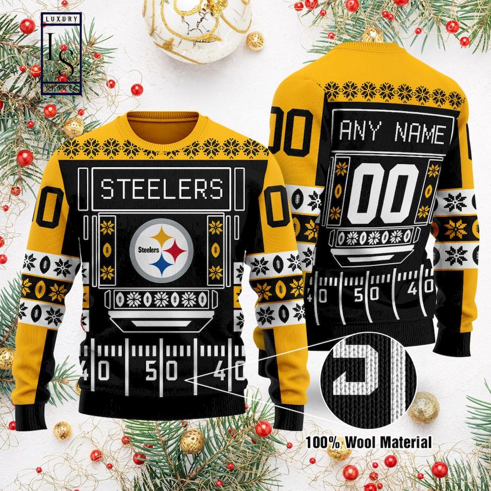 Pittsburgh Steelers Personalized Gift For Fan Ugly Wool Sweater Christmas