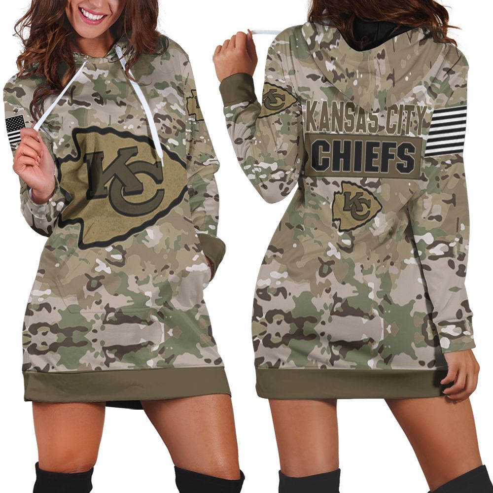 Kansas City Chiefs Camouflage Veteran 3D T Shirt Hoodie Sweater Hoodie Dress