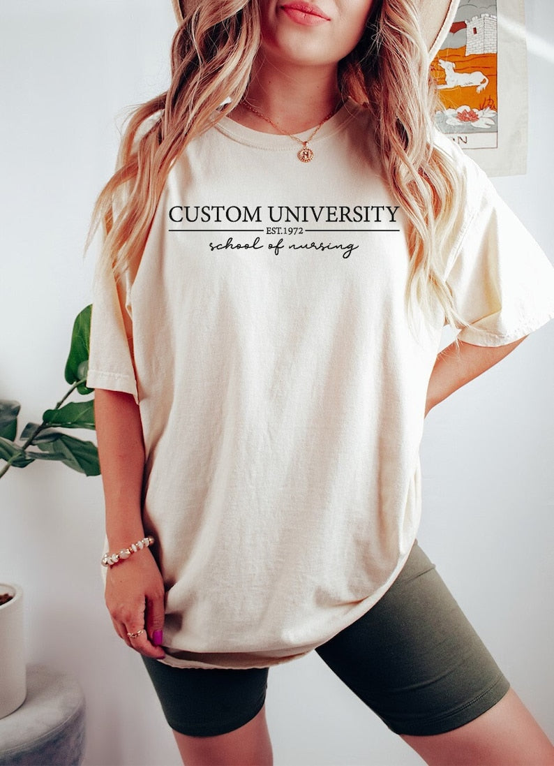 Comfort Colors Custom College Tees ,Customized School Shirt,Custom Design University Shirt,Personalized College Program,Gift For Friend Tees