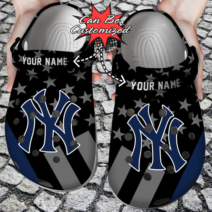 Baseball Crocs – Personalized New York Yankees Star Flag Clog Shoes