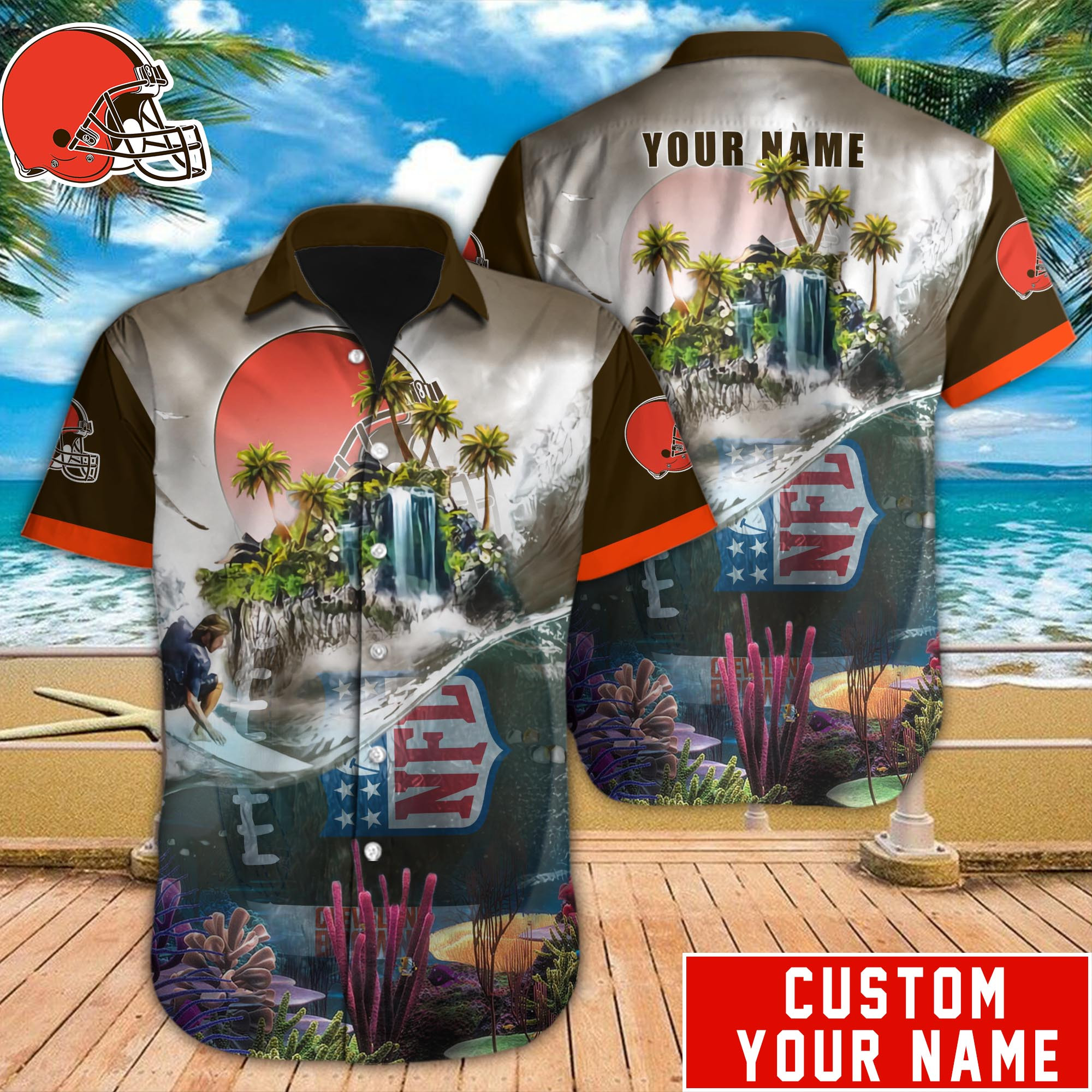 Cleveland Browns Nfl-Hawaiian Shirt Custom M-40719