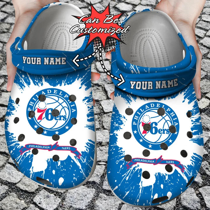 Basketball Crocs – Personalized Philadelphia 76Ers Team Clog Shoes