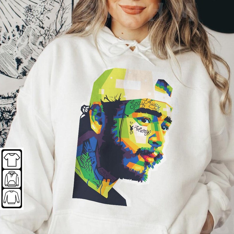 Post Malone Rap Shirt, Post Malone Wpap Style, Post Malone Vintage Rapper Graphic Tee, Bootleg Style 90S Retro Unisex Sweatshir