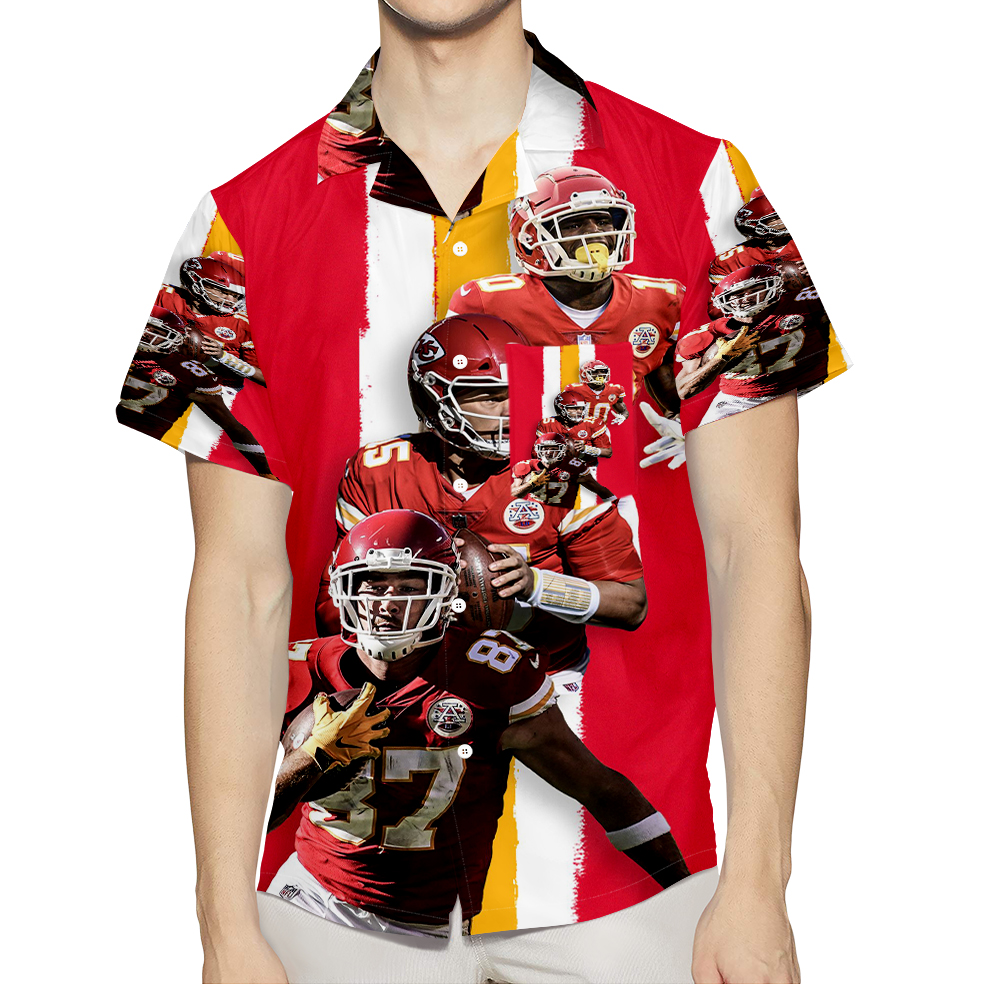 Kansas City Chiefs Team V8 3D All Over Print Summer Beach Hawaiian Shirt With Pocket