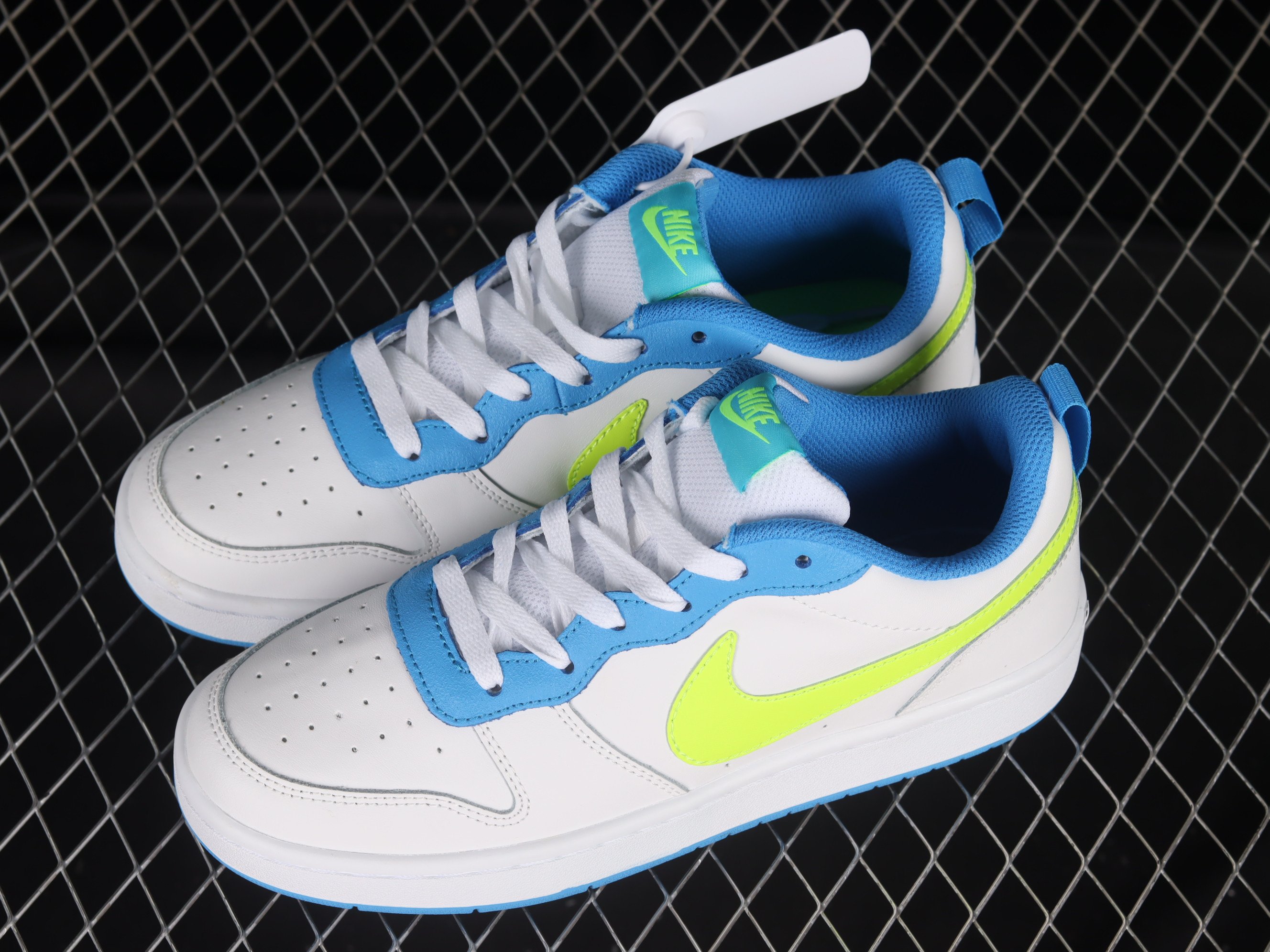 Nike Court Borough Low 2 WhiteBaltic BlueVolt Shoes Sneakers SNK643185219