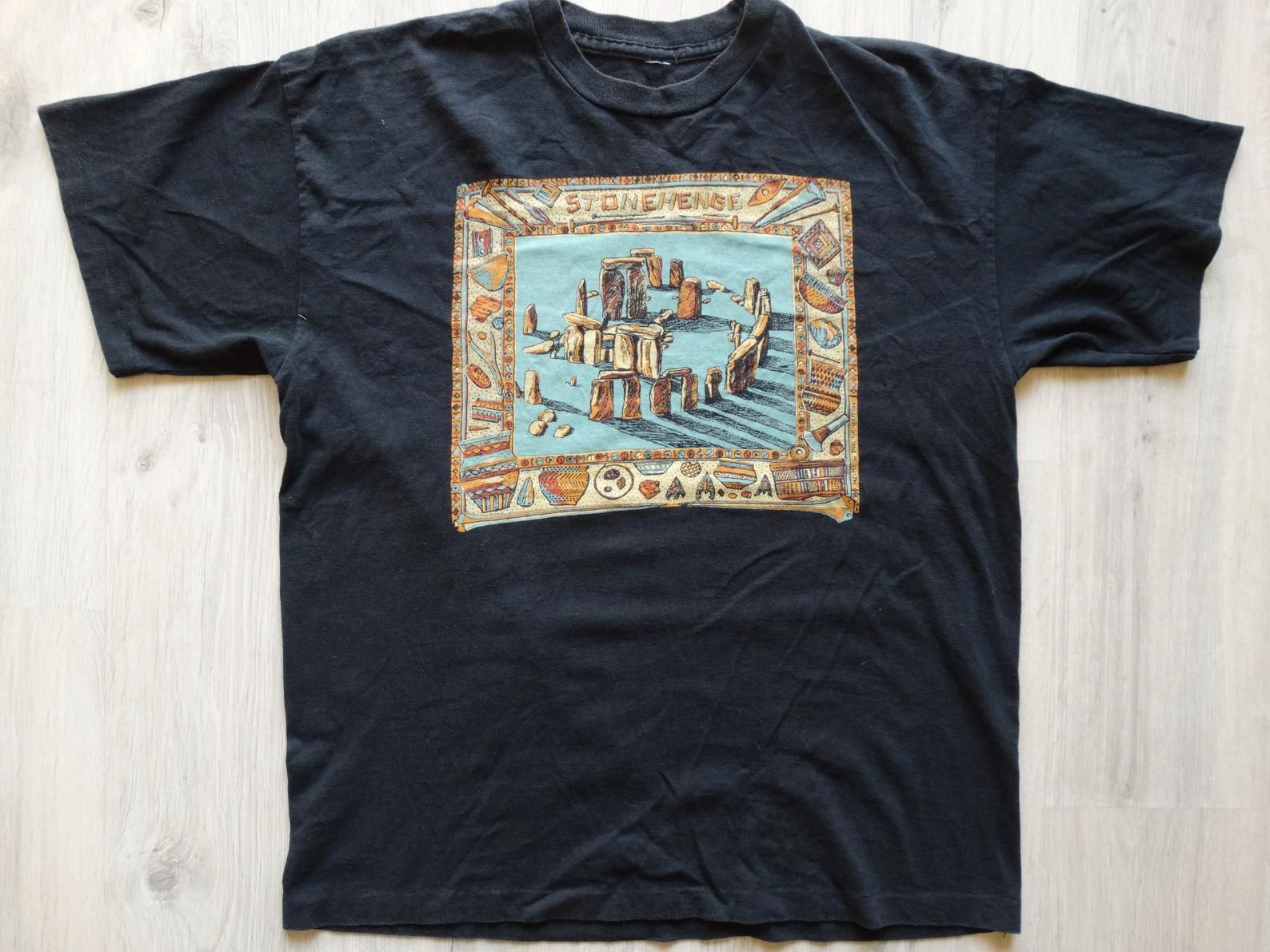 90s Vintage Stonehenge Single Stitch Shirt Art Souvenir Tourist Shirt