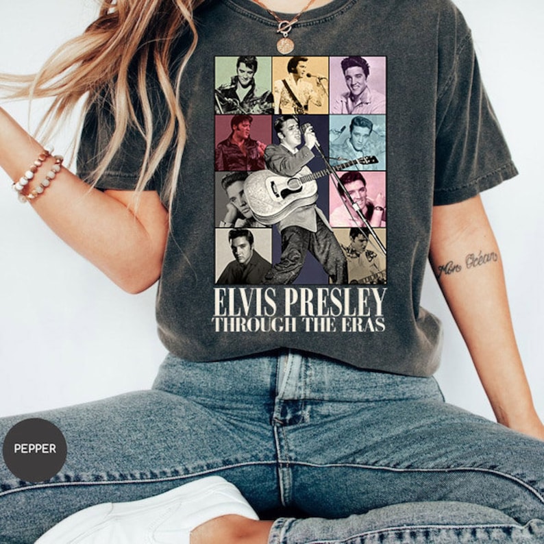 Comfort Colors® Elvis Presley Through The Eras Shirt, Elvis The Eras Tour, King Of Rock And Roll