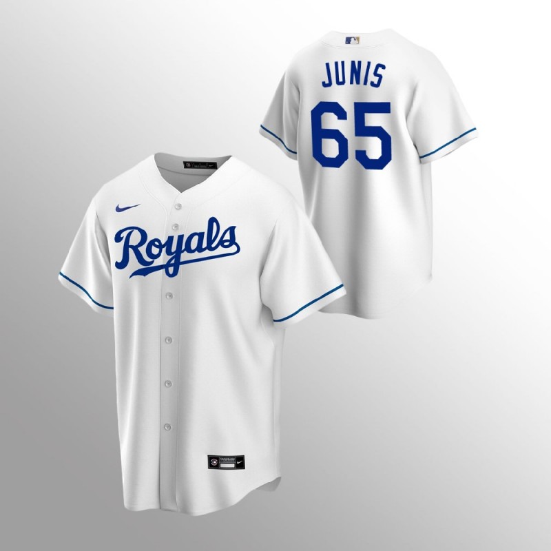 Men’S Kansas City Royals Jakob Junis #65 White   Home Jersey – All Stitched, Embroidery