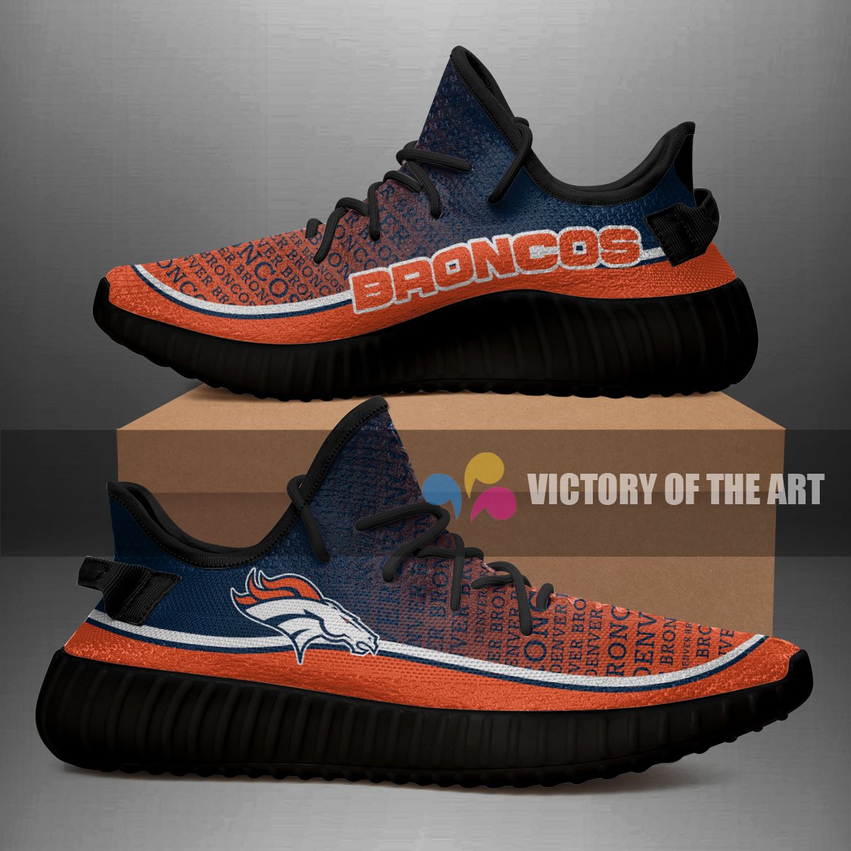 Words In Line Logo Denver Broncos Yeezy Shoes