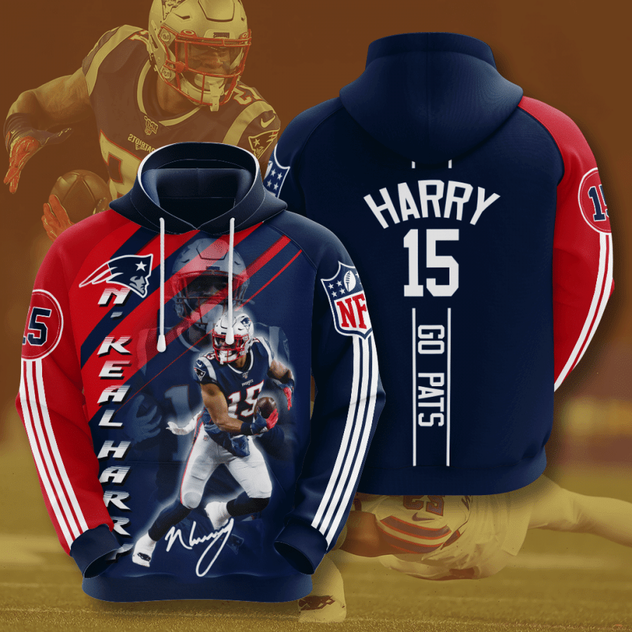 New England Patriots Nkeal Harry 35 Unisex 3D Hoodie Gift For Fans