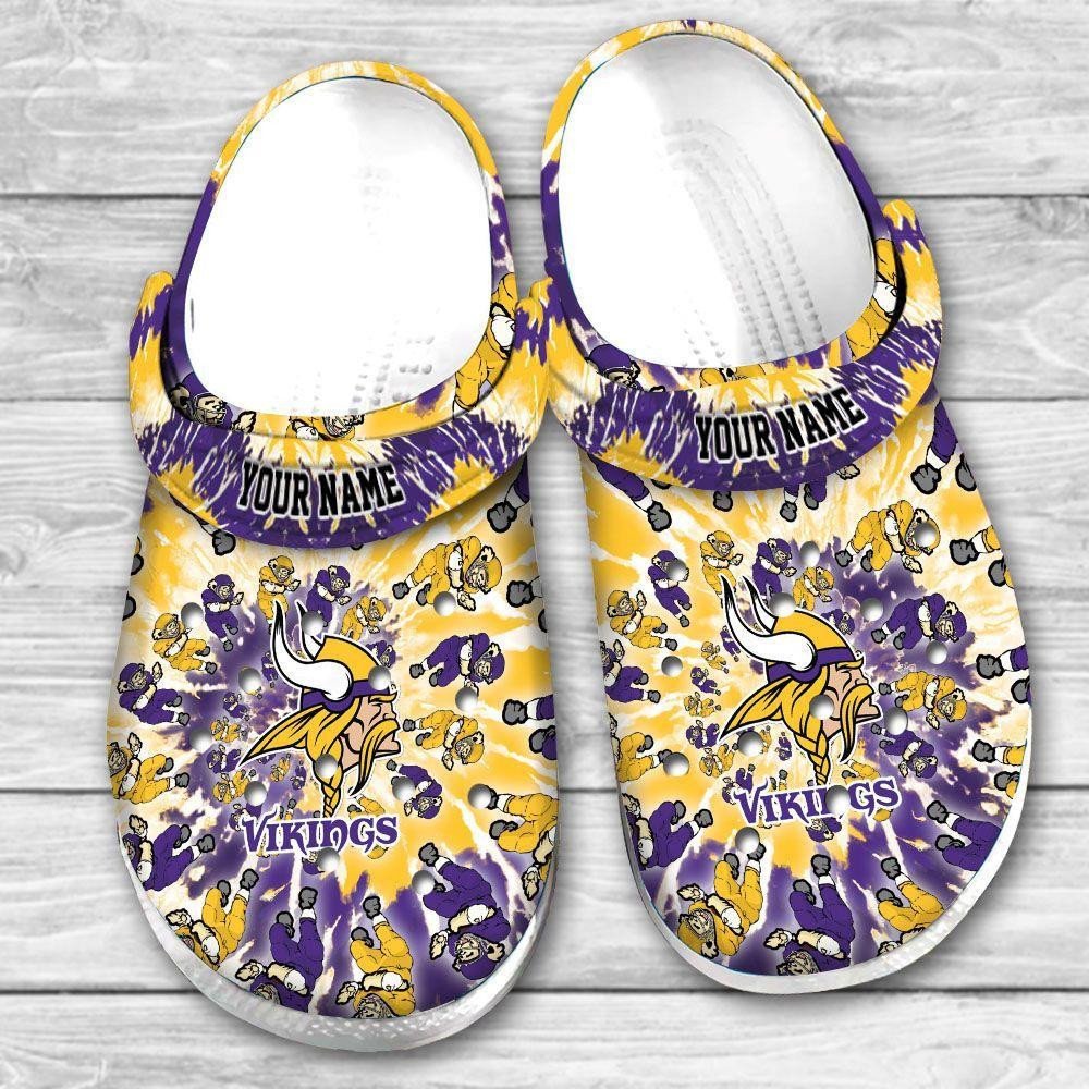 Minnesota Vikings Grateful Dead Custom Personalized Crocs Classic Clogs Shoes