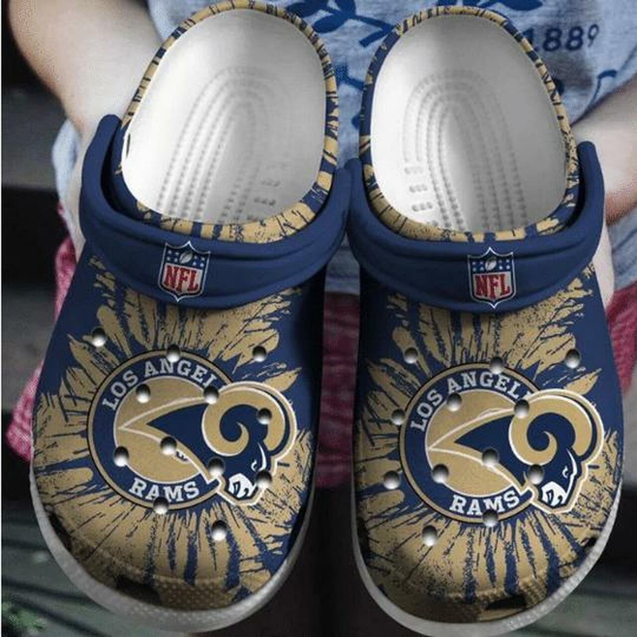 Los Angeles Rams Crocs Crocband Clog Comfortable Water Shoes