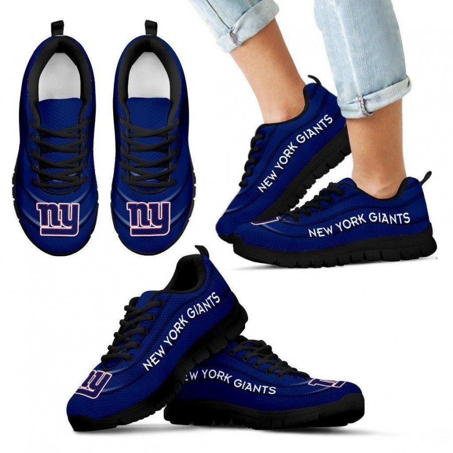 Wave Red Floating Pattern New York Giants Sneakers #654