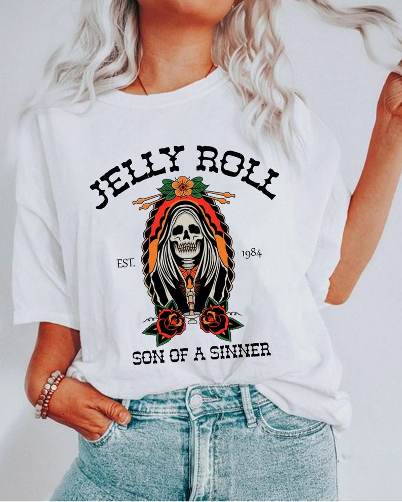 Jelly Roll American Rock Singer T-Shirt, Son Of A Sinner Shirt, Western Shirt,Cowgirl Shirt, Cowboys Shirt, Folk Music Shirt