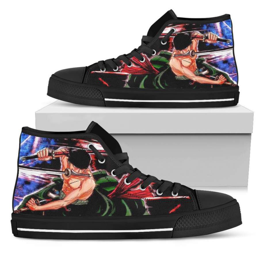 One Piece High Top Sneakers Zoro Swordman Anime H03088