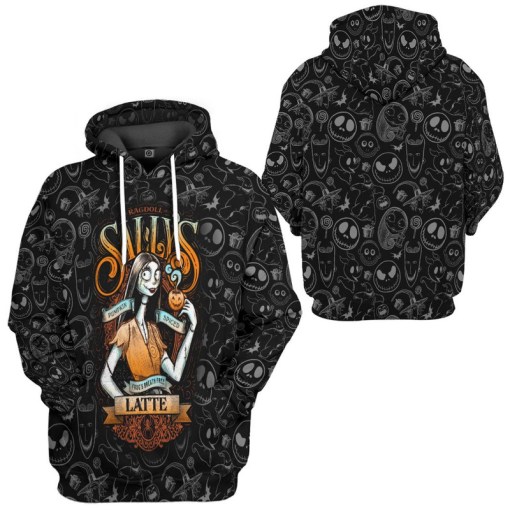 Nightmare Before Christmas Shirt Pumpkin Spiced Latte Sally Black Hoodie Nightmare Before Christmas Jack-o'-lantern ShirtHome Style