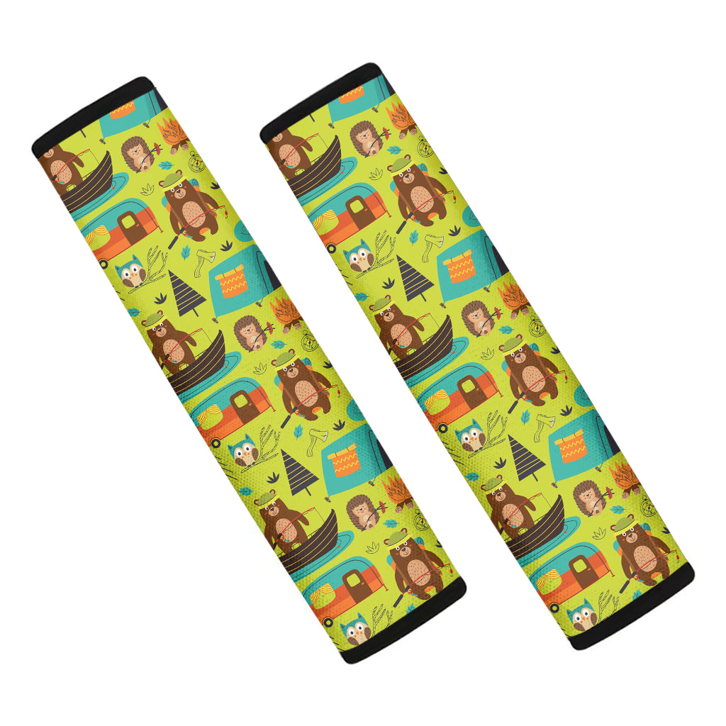 Animal Camping Pattern Print Car Seat Belt Covers