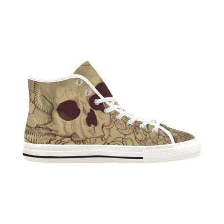 Vintage Skull And Roses High Top Shoes