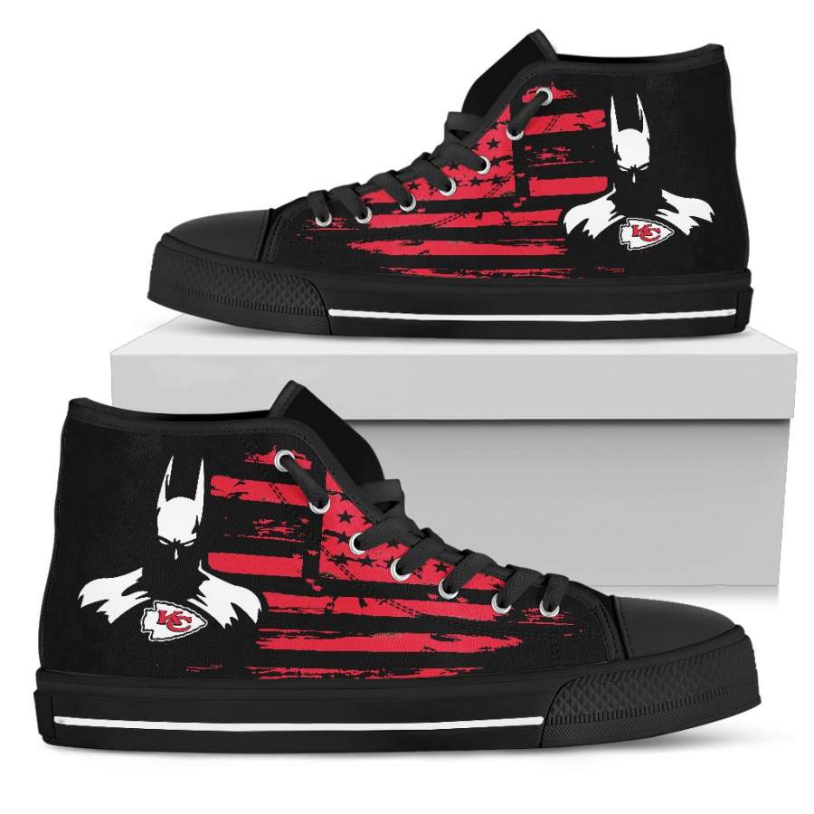 Batman Style Big Kansas City Chiefs High Top Shoes