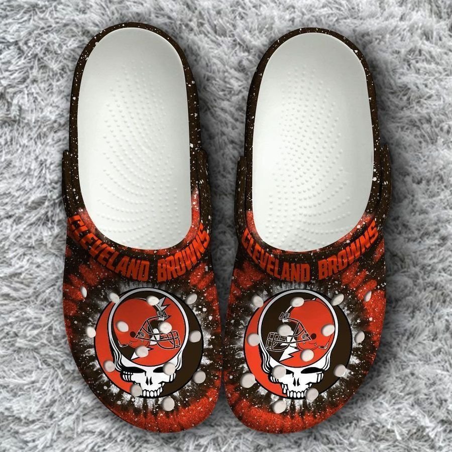 Cleveland Browns Grateful Dead Classic Crocs Crocband Clog Comfortable Water Shoes