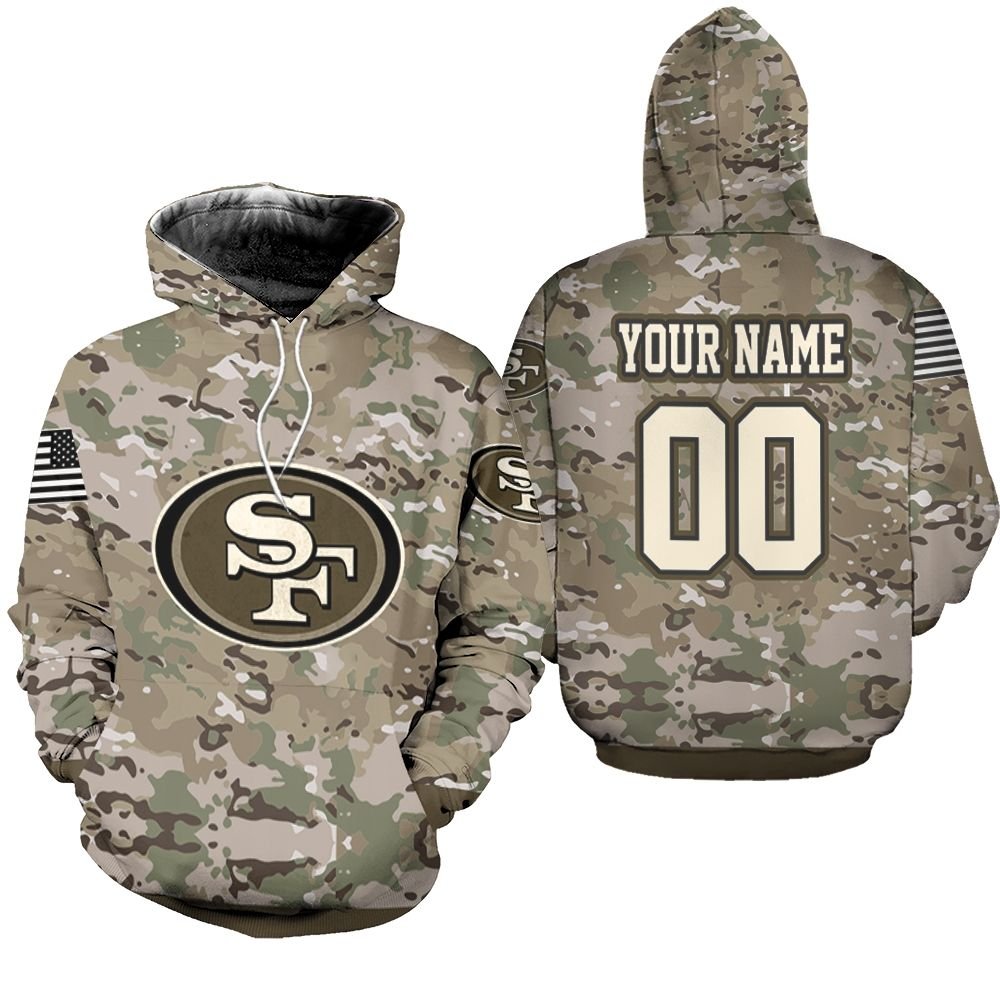 San Francisco 49ers Camouflage Veteran 3D Personalized Hoodie