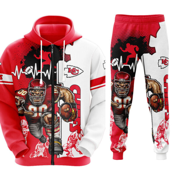 Kansas City Chiefs Hoodie Sport Suits Casual Sweatshirt Jogging Pants Tracksuit (Copy)