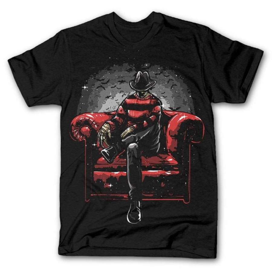 Men’s Fashion T-Shirt NIGHTMARE SIDE SETTEE ELM STREET FREDDY MASHUP Dtg Mens T Shirt