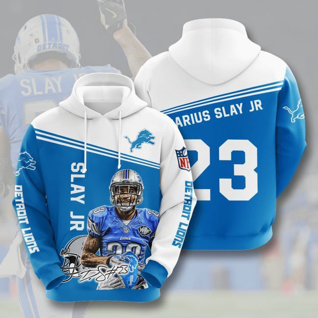 Detroit Lions 23 Darius Slay 79 Unisex 3D Hoodie Gift For Fans