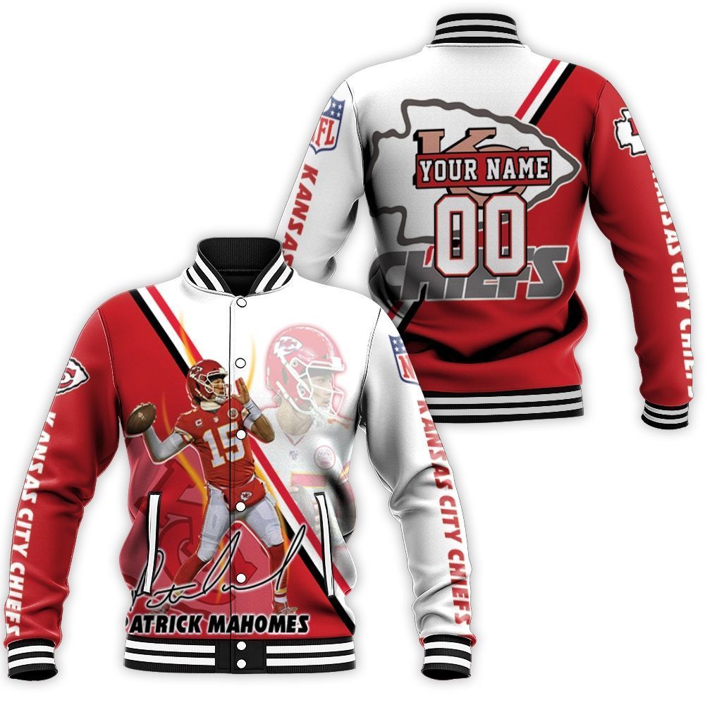 Personalized Patrick Mahomes Kansas City Chiefs 3D Baseball Jacket