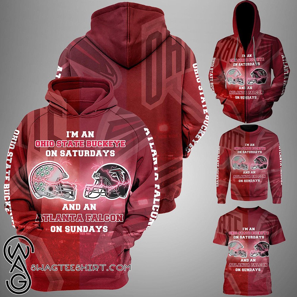 I?M An Ohio State Buckeyes On Saturdays And An Atlanta Falcons On Sundays 5 Unisex 3D Hoodie Gift For Fans