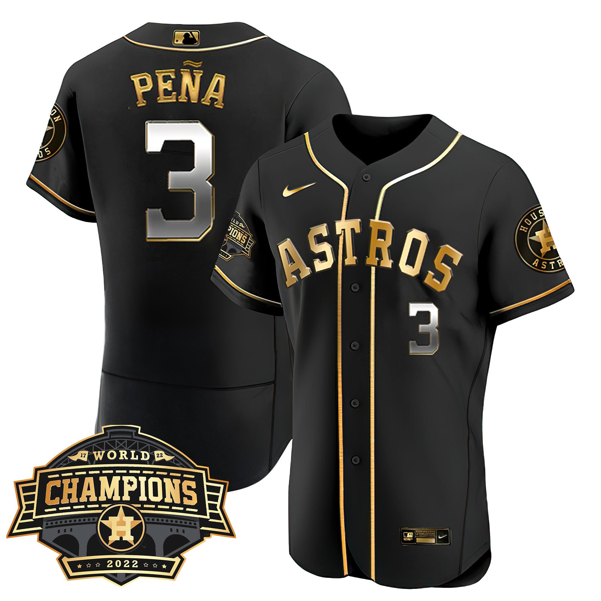 Youth’S Houston Astros 2022 World Series Champions Patch Limited Jersey – All Stitched