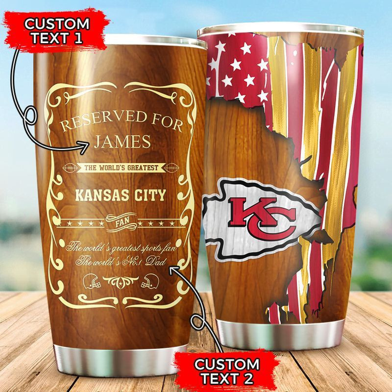 Personalized Kansas City Chiefs Wood All Over Print 3D Tumbler-Tph