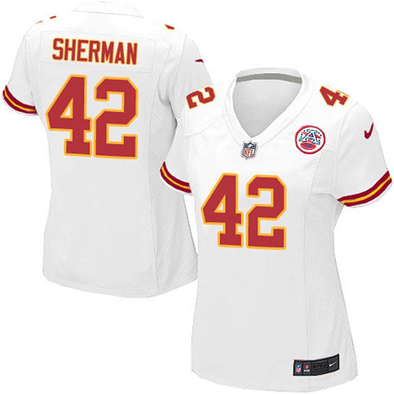 Women Anthony Sherman #42 Kansas City Chiefs White Away Limited Jersey