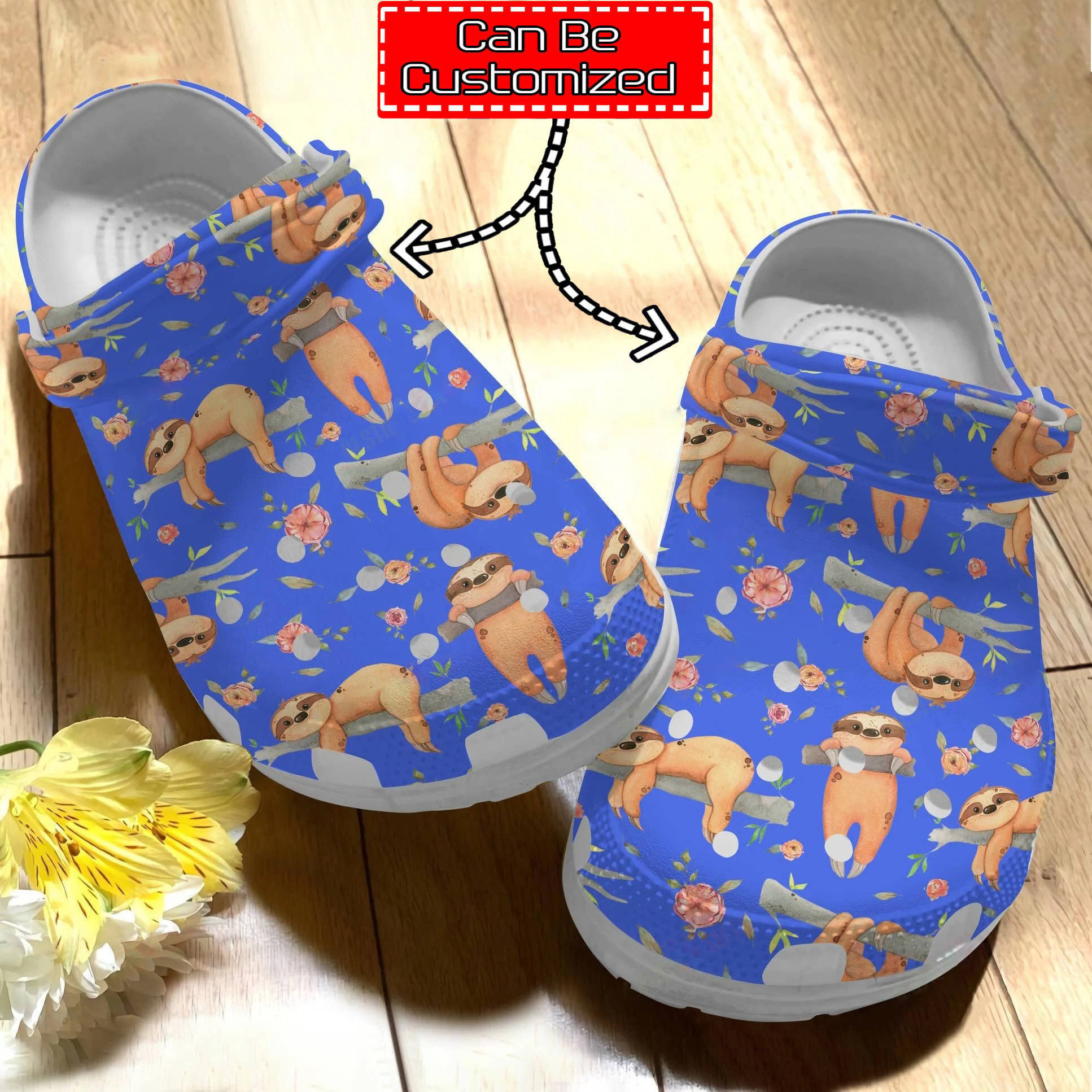 Animal Print Crocs – Personalized Cute Sloth Pattern Clog Shoes